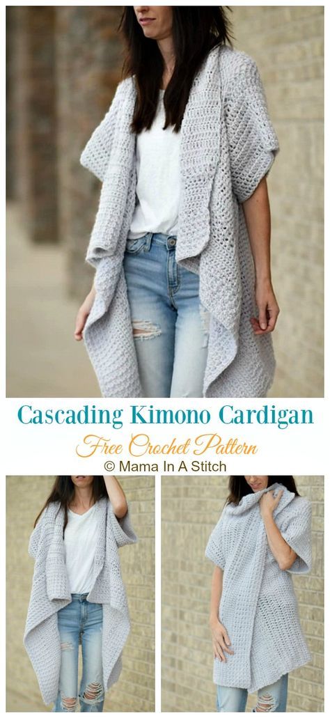 Cascading Kimono Cardigan Crochet Free Pattern - Women #Kimono; #Cardigan; Free #Crochet; Patterns Kimono Crochet Pattern Free, Knit Kimono Pattern Free, Summer Cardigan Crochet Pattern Free, Crochet Kimono Pattern Free, Kimono Pattern Free, Kimono Cardigan Pattern, Crochet Kimono Pattern, Crochet Kimono Cardigan, Vest Ideas