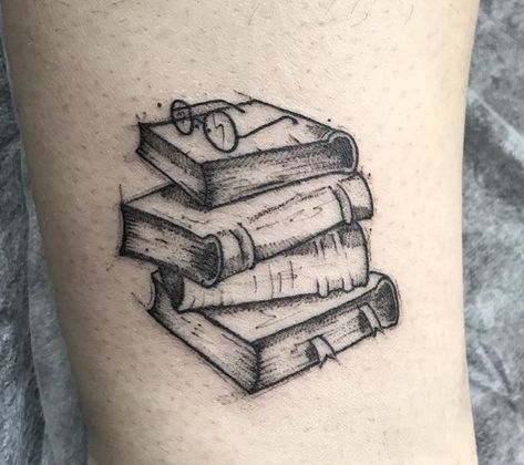 Harry Potter tattoo - books Words Are Our Most Inexhaustible, Sewing Tattoos, Canada Tattoo, Harry Potter Wallpaper Phone, Hp Tattoo, Potter Tattoo, Harry Potter Tattoos, Harry Potter Tattoo, Book Tattoo