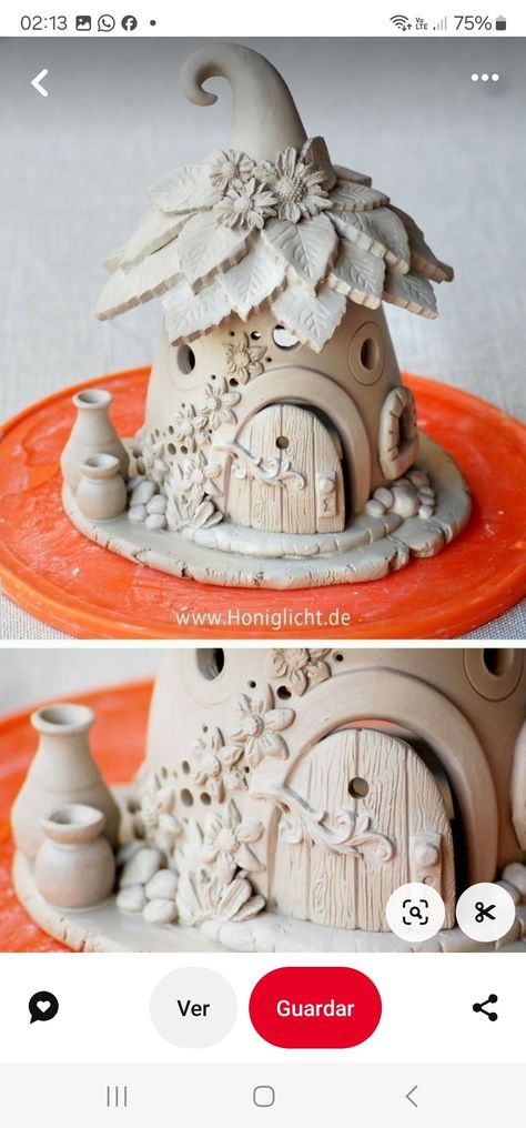 Fairy House Crafts, Clay Fairy House, Polymer Clay Fairy, Fairy House Diy, Fairy Garden Crafts, Fairy Garden Designs, Clay Fairies, Fairy Crafts, Tanah Liat