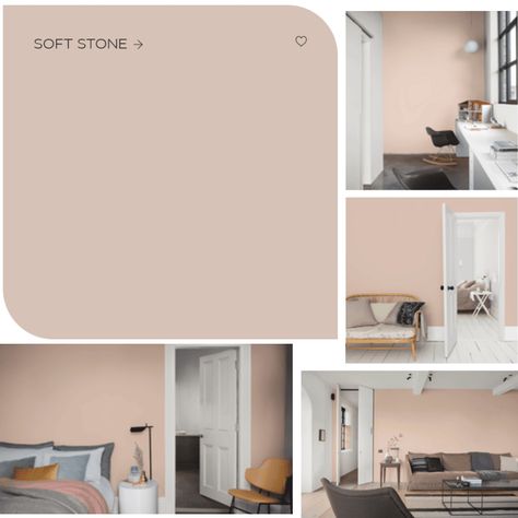 What Colours Go With Dulux Soft Stone? 1 Dulux Soft Peach, Soft Stone Dulux Paint Living Room, Soft Truffle Dulux Paint Bedroom, Soft Stone Dulux Paint, Dulux Soft Stone, Hall Colours, Green Family Room, North Facing Rooms, Dulux Colours