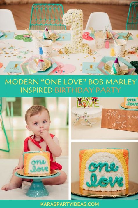 Modern “One Love” Reggae Bob Marley Inspired Birthday Party #kidsbirthadyparty #kidsbirthdaypartyideas #girlbirthdayparty #girlbirthdaypartyideas #boybirthdayparty #boybirthdaypartyideas One And Loved First Birthday, One Love Birthday Party, One Love First Birthday Party Theme, Bob Marley Birthday Party Ideas, Reggae Themed Party Ideas, One Love First Birthday Party, One Love Birthday Theme, Love Marquee Letters, One Love Bob Marley