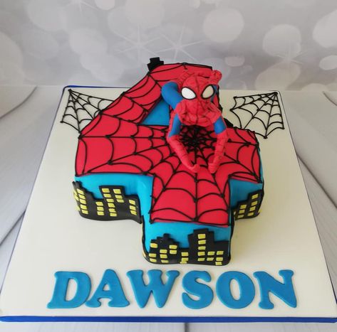 number 4 spider-man cake Number 4 Spiderman Cake, 4 Spiderman Cake, Spider Man Number Cake, Spiderman Number Cake, Birthday Cake Spiderman, Number 4 Cake, Spidey Cake, Superhero Birthday Party Decorations, Cake Spiderman