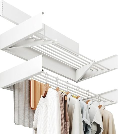 LIENAHU Drying Rack Clothing,Laundry Drying Rack Collapsible,Wall Mounted Clothes DryingRack, Laundry Rack Wall Mount,Retractable Clothing Rack,Folding Clothes Rack,5 Aluminum Rods, (White - 30") : Amazon.ca: Home Laundry Clothes Rack, Laundry Clothes Hanger, Collapsible Wall, Folding Clothes Rack, Wall Mounted Clothes Drying Rack, Wall Hanging Rack, Laundry Drying Rack, Wall Mounted Drying Rack, Clothes Hanger Rack