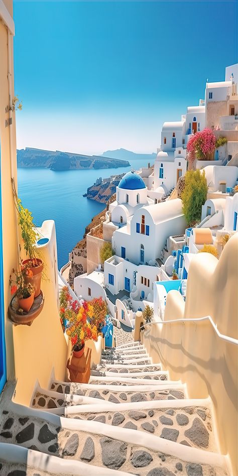 Download this image for Free on Zwin.io Tablet Wallpaper Landscape, Greece Wallpaper, Grecia Santorini, 일본 패션, Holiday Travel Destinations, Romantic Things To Do, Scenery Pictures, Italy Holidays, Dream Vacations Destinations