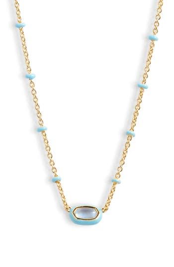 Satellite disc stations match the color-pop pendant on this delicate chain necklace plated in glossy 14-karat gold. 14 3/4" length; 4" extender; 1/4"W x 1/8"L pendant 14k-gold plate/enamel, glass and mother-of-pearl or agate Imported Colorful Necklaces, Elisa Pendant Necklace, Kendra Scott Necklace Elisa, Preppy Jewelry, Pretty Jewelry Necklaces, Kendra Scott Necklace, Jewelry Accessories Ideas, Jewelry Essentials, Jewelry Lookbook