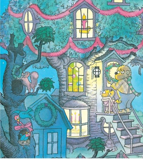 Nostalgic Books, The Berenstain Bears, Sister Bear, Almost Christmas, Meet Santa, Berenstain Bears, Bear Illustration, Childhood Books, Doodle Illustration