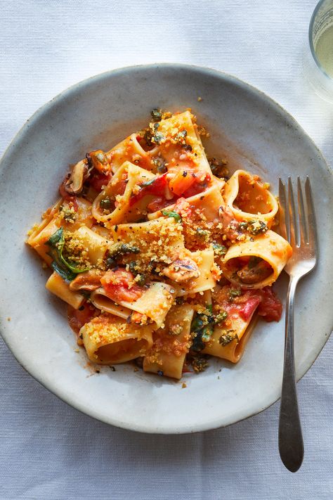 Pasta With Mussels, Tomatoes and Fried Capers Recipe - NYT Cooking Pasta With Mussels, Fried Capers, Capers Recipe, Melissa Clark, Summer Tomato, Recipes Pasta, Glazed Chicken, Nyt Cooking, One Pot Pasta