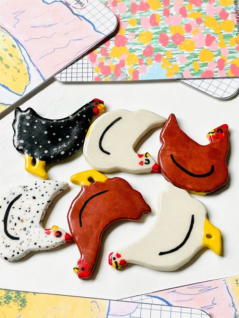 Ceramic Chicken Magnet, Chicken decor, Fridge Magnet, farmhouse decor, Ceramic magnet, cottagecore decor, couples gift, unique gift for her Chicken Magnet, Clay Chicken, Ceramic Chicken, Chicken Decor, Cottagecore Decor, Couples Gift, Unique Gifts For Her, Fridge Magnet, Refrigerator Magnets