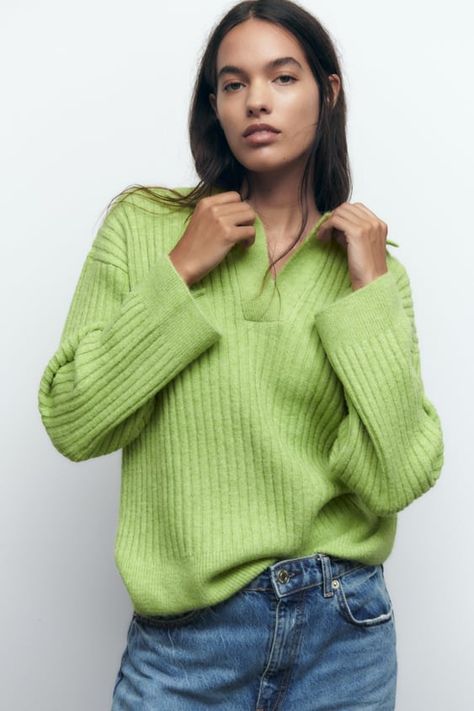 Women's Knitwear | ZARA United States - Page 11 Zara Fall Outfits, Zara Fall, Zara Knitwear, Textured Knit Sweater, Knit Tank Dress, Pullover Outfit, Cropped Knit Sweater, Long Sleeve Knit Sweaters, Zara Sweater