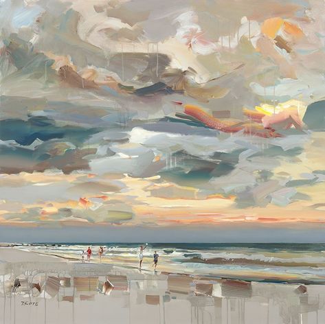 Josef Kote, Abstract Ocean Painting, Beach Art Painting, Marine Art, Seascape Art, Sky Painting, Sunset Lover, Abstract Art Landscape, Ocean Painting