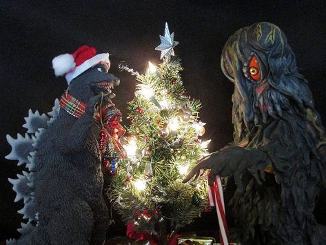 Godzilla and Hedorah decorate the Christmas Tree. Godzilla Christmas Tree, Christmas Godzilla, Godzilla Christmas, Episodes App, Episode Game, Episode Choose Your, Episode Choose Your Story, Story Games, Hack Online