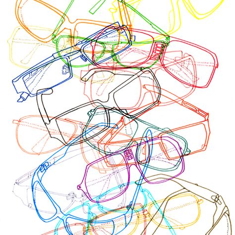 Glasses Illustration Design, Glasses Poster Design, Glasses Graphic Design, Industry Illustration, Neon Glasses, Glasses Illustration, Colorful Glasses, Glasses Art, Eyewear Display