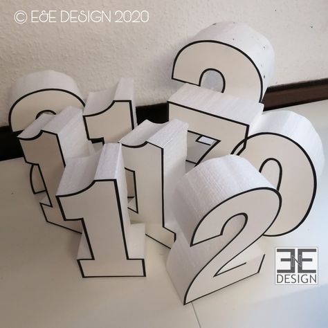 Styrofoam Numbers by E&E DESIGN GbR, 54292 Trier www.eundedesign.com www.facebook.com/eundedesign www.instagram.com/eundedesign #styrofoam #walldecor #customized #handmade #walldecor #kindergeburtstag #eundedesign #birthdaydecoration #workinprogress Diy Backdrop Stand, Styrofoam Art, Diy Backdrop, Backdrop Stand, E Design, Birthday Decorations, Cement, Party Ideas, Wall Decor