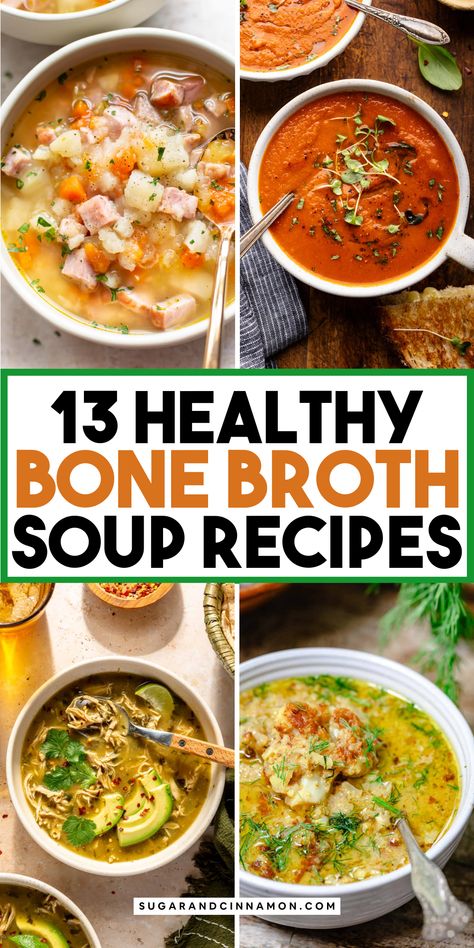 Warm up with healthy bone broth soup recipes! 🍖🍲 Packed with protein and flavor, these soups are perfect for a wholesome meal. From classic chicken to savory beef, these recipes will fuel your body and satisfy your taste buds. Save this pin for your healthy eating journey! 📌💖 Bone Broth With Vegetables, Soup With Bone Broth Recipe, Quick Broth Soup Recipes, Protein Broth Recipes, Recipe With Bone Broth, Soup With Chicken Bone Broth, Healthy Bone Broth Soup Recipes, Keto Bone Broth Soup Recipes, Bone Broth Meal Ideas