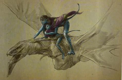 Neytiri And Tuk, Blue Avatar, Avatar The Way Of Water, Avatar James Cameron, Avatar Films, Make Avatar, Avatar Fan Art, Water Drawing, Pandora Avatar