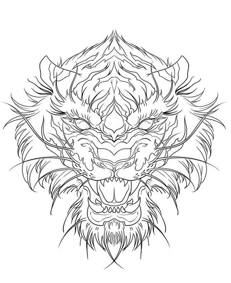 Tiger Face Tattoo Design, Face Tattoo Sketch, Tiger Face Tattoo, Big Cat Tattoo, Tattoo Tiger, Tattoo Design Tattoo, Dragon Tattoo Art, Arte Doodle, Tiger Tattoo Design