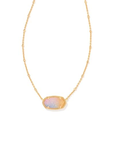 Rainbow Kendra Scott Necklace, Preppy Jewelry Necklaces, Pink Kendra Scott Necklace, Kendra Scott Necklace Elisa, Preppy Accessories, Preppy Things, Short Pendant Necklace, Kendra Scott Elisa, Necklace Outfit