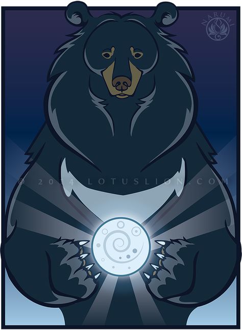 "Moon Bear" (represented by an asiatic black bear) a sister piece to compliment "Sun Bear" Prints Available! lotuslion.com Moon Bear Art, Teddy Bear Sketch, Bear Character Design, Asiatic Black Bear, Sun Bear, Moon Bear, Spirit Bear, Space Drawings, Bear Character