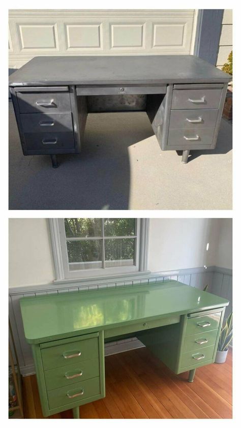 Tanker Desk, Old Office, My Home Office, Make Stuff, Desk Makeover, Sales Desk, Advertise Your Business, Vintage Office, Office Set