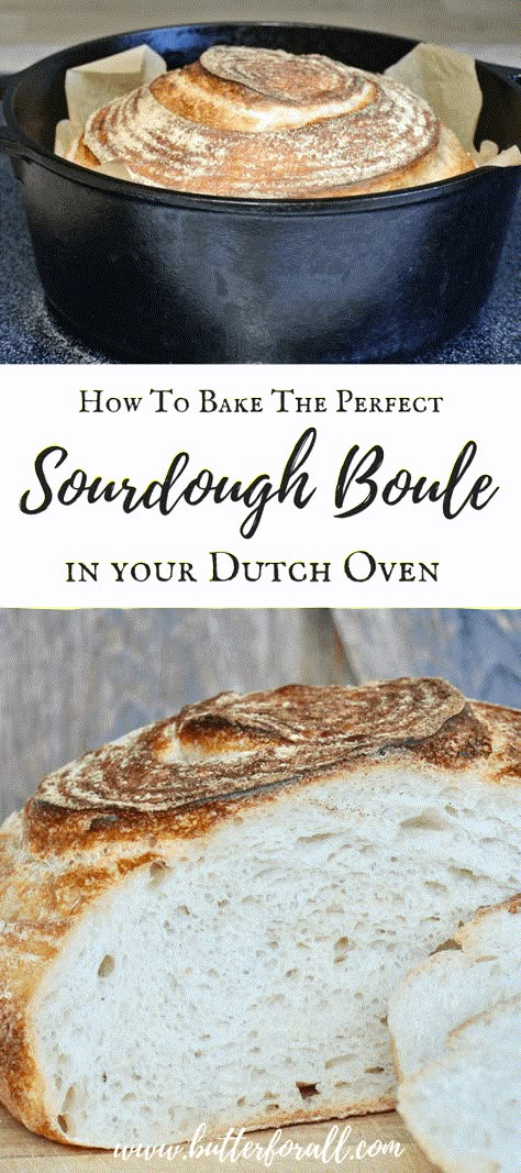 Sourdough Boule, Dutch Oven Bread, Homemade Sourdough Bread, Artisan Bread Recipes, Sourdough Starter Recipe, Dutch Oven Cooking, Dutch Oven Recipes, Sourdough Baking, Sourdough Bread Recipe