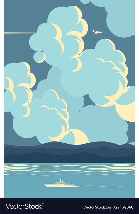 Vintage Clouds Illustration, Clouds Vector Illustration, Cloud Vector Illustration, Illustrated Clouds, Sky Illustration Cloud, Cloud Illustration Design, Sail Illustration, Clouds Illustration Art, Illustrated Stationary