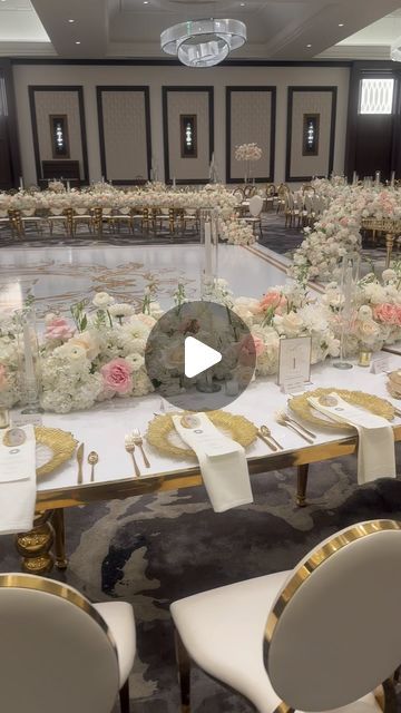 Royal Luxury Events on Instagram: "Romance takes center stage at this Royal Wedding Reception, adorned in a palette of white and gold with delicate accents of light pink florals. 💕✨

Floral, Decor, Production, & Design: @royalluxuryevents 

#weddingreception #royals #luxury #events #receptiondecor #eventdesign #eventplanner #weddingdecor #reception #decor #decorinspiration #floral #floraldesign #houston #houstonevents #weddinginspiration #weddingideas" Royal Wedding Reception, Production Design, Luxury Event, Reception Decor, Royal Wedding, Center Stage, Reception Decorations, Floral Decor, Event Design