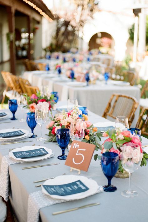 Spanish Chic Wedding, Blue And White Mexican Wedding, Blue Goblets Wedding, Spanish Wedding Decor, Spanish Inspired Wedding, Spanish Style Weddings, Wedding Spanish, Talavera Wedding, Wedding Styling Ideas