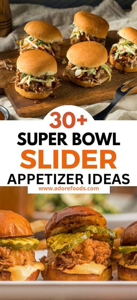 Whether you're hosting a Super Bowl party or tailgating on the weekend, sliders are an easy way to serve a crowd and this collection of the best slider recipes has something for every occasion #superbowlappetizerideas#superbowlparty #gamedaypartyfood Easy Super Bowl Appetizers, Super Bowl Sliders, Eat Appetizers, Tailgate Foods, Super Bowl Appetizers, Football Recipes, Easy Super Bowl, Healthy Superbowl, Healthy Superbowl Snacks