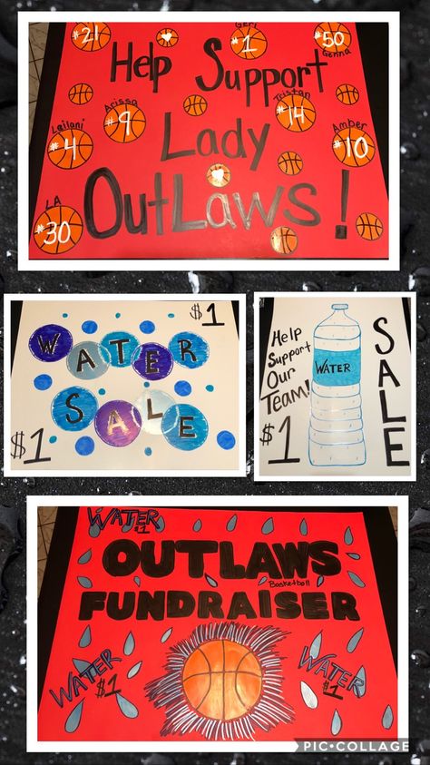 Water Sale Fundraiser poster ideas Bucket Drop Fundraiser Signs, Soccer Fundraiser Poster Ideas, Fundraising Signs Posters Cute Ideas, Fundraiser Poster, Softball Fundraiser Poster Ideas, Fundraising Poster Ideas, Basketball Bake Sale Ideas, Sport Team Fundraising Ideas, Fundraiser Poster Ideas