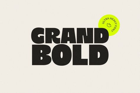 GRAND BOLD is ultra heavy font inspired by the nostalgia and aesthetics of the 80-90s. Ideal for advertising, headlines, editorial design, branding, and posters. GRAND BOLD Font Features: - Full Set of standard alphabet and punctuation - PUA Encoded - no special software needed to access extra characters - Multilingual Characters AÁĂÂÄÀĀĄÅÃÆBCĆČÇĊDÐĎĐEÉĚÊËĖÈĒĘẼFGĞĢĠḠHĦIĲÍÎÏİÌĪĮĨJKĶLĹĽĻŁMNŃŇŅÑ OÓÔÖÒŐŌØÕŒPÞQRŔŘŖSŚŠŞȘẞTŤŢȚUÚÛÜÙŰŪŲŮ�ŨVWẂŴẄẀXYÝŶŸỲỸZŹŽŻ Bold Font Logo, Police Logo, Timeless Font, Font Creator, Free Commercial Fonts, Minimalist Font, Logo Font, Font Logo, Bold Logo