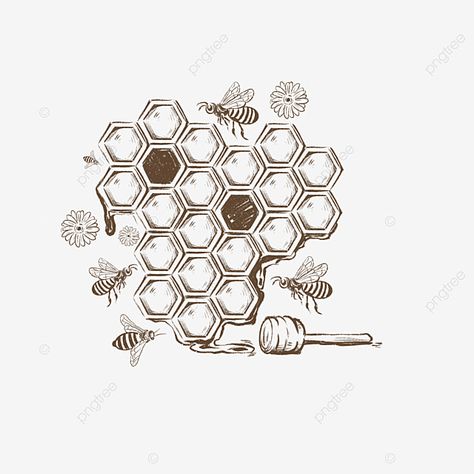 bee,honey,honeycomb,vectors material,honey pot,hive,gather honey,hand drawn material,bee clipart,honey clipart,design clipart,honeycomb clipart Dripping Honeycomb Tattoo, Fine Line Honeycomb Tattoo, Honeycomb Design Pattern, Honeycomb Drawings, Bee Hive Drawings, Honey Comb Tattoo Designs, Honeycomb Doodle, Bee Hive Tattoo Design, Honey Comb Drawing