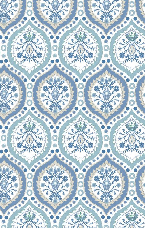 Charlotte Gaisford, Indian Patterns, Happy Times, Textile Pattern Design, Floral Geometric, Blue Pottery, Ikat Pattern, Digital Print Fabric, Ethnic Patterns