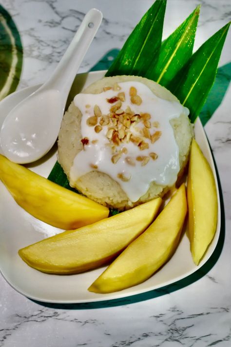 Mango Sticky Rice in Rice Cooker, Instant Pot or Steamer Sticky Rice In Rice Cooker, Rice In Rice Cooker, Thai Mango Sticky Rice, Rice In A Rice Cooker, Thai Sticky Rice, Thai Mango, Cooking Jasmine Rice, Mango Sticky Rice, Coconut Sauce