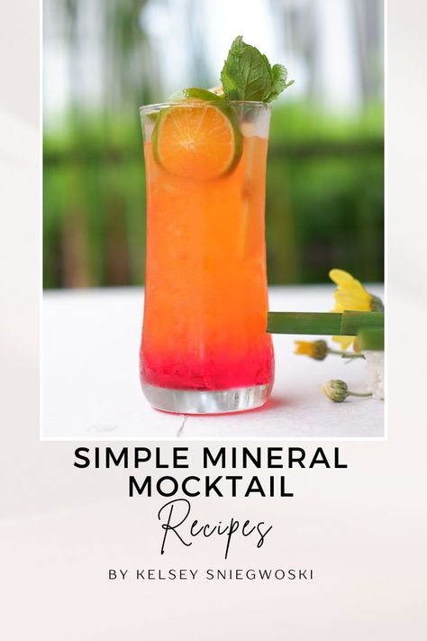 Mineral Drink Recipe, Mocktails Adrenal, Mineral Water Mocktails, Mineral Rich Drinks, Gut Healing Mocktails, Mineral Mocktail Recipe, Adrenal Mock Tail, Lmnt Drink Recipes, Gut Health Mocktails