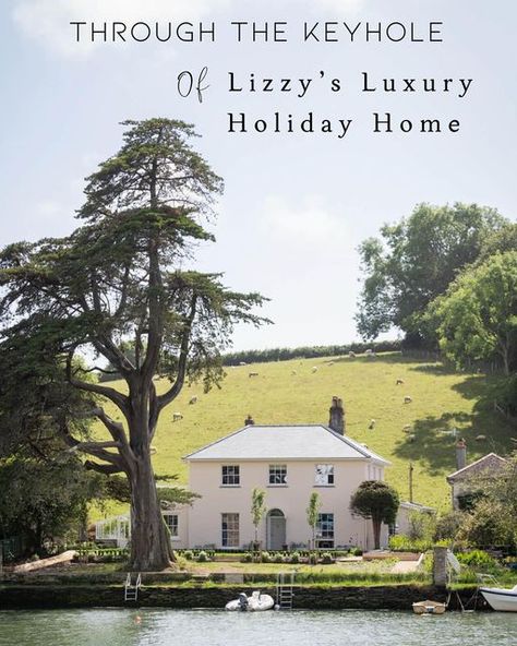 Susie Watson Designs on Instagram: "Through the Keyhole of Lizzy’s Luxury Holiday Home 🏡 When Lizzy and husband John found out that Tacket Wood House built in 1823 was on the market in 2020, they were thrilled. The house had an air of mystery to it situated on the waterfront of the estuary of Kingsbridge, Devon. The protected macrocarpa tree towering over the house makes it look like a charming dolls house. Tacket Wood is an iconic house to the town and to the yachts that pass by, Lizzy wan Kingsbridge Devon, Susie Watson, Wood House, Luxury Holiday, Beautiful Houses, Luxury Holidays, House Built, House Made, Dolls House