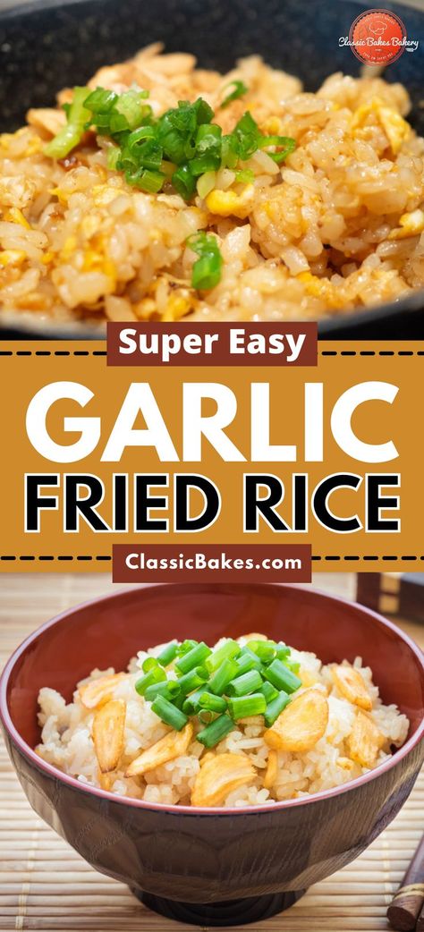 Plain Fried Rice, Recipe For Fried Rice, Garlic Fried Rice Recipe, Garlic Fried Rice, Garlic Rice, Rice Varieties, Garlic Fries, Fried Rice Recipe, Perfect Side Dish