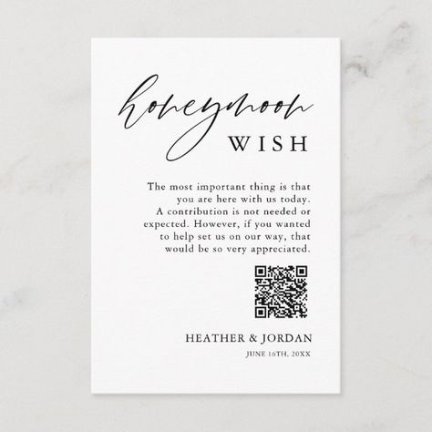 Rustic Honeymoon Wish QR Wishing Well Enclosure Card Indoor Wedding Decorations, Honeymoon Wish, Indoor Wedding Receptions, Honeymoon Fund, Country Wedding Decorations, Rustic Wedding Signs, June Wedding, Dream Wedding Ideas Dresses, Christian Wedding