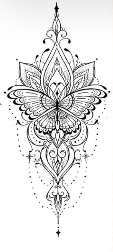 Small Tattoos Minimalist, Butterfly Mandala Tattoo, Tattoo Bein Frau, Tato Mandala, Mandala Tattoos For Women, Mandela Tattoo, Tattoo Designs Unique, Tattoos Floral, Tattoos Watercolor