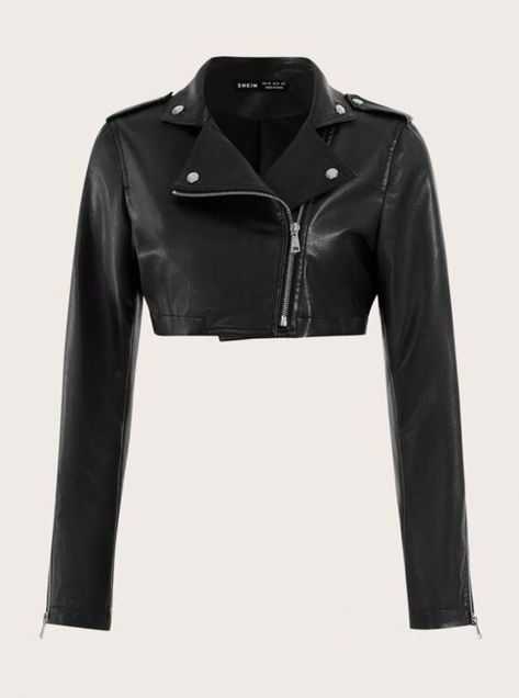 Womens Moto Jacket, Shein Icon, Cropped Leather Jacket, Fame Dr, Leather Biker Jacket, Leather Moto, Leather Moto Jacket, Moto Jacket, Biker Jacket