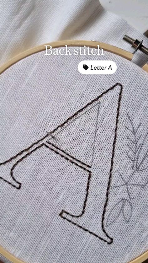 Back stitch Alphabet embroidery Hand embroidery for beginners Back Stitch Alphabet, Hand Embroidery Letters, Hand Embroidery For Beginners, Needlecraft Patterns, Alphabet Embroidery, Handmade Leather Purse, Birds Embroidery Designs, Embroidery Lessons, Needlepoint Stitch