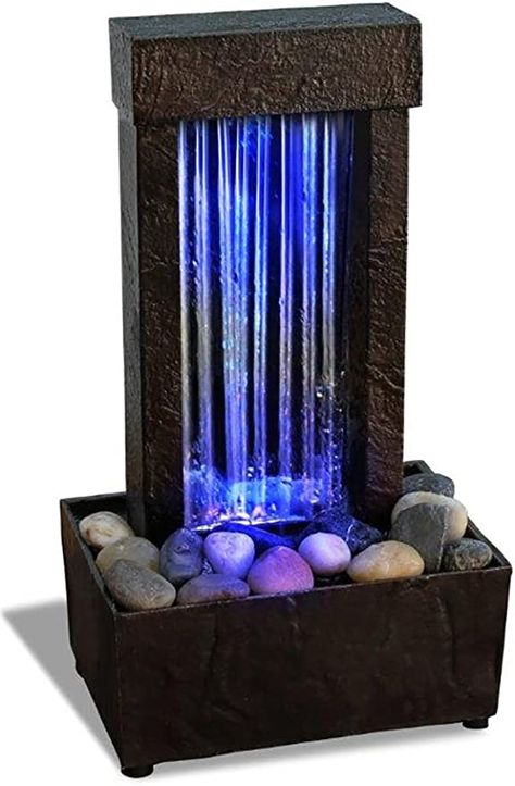 Indoor Tabletop Water Fountain, Indoor Tabletop Fountains, Water Fountain For Home, Water Pump Motor, Table Fountain, Waterfall Lights, Tabletop Water Fountain, Indoor Water Fountains, Indoor Waterfall