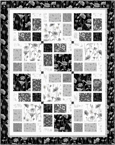 Projects / GRAPHITE - GRAPHITE TILES Simply Serene Quilt, Tiles Quilt Pattern, Tiled Quilt, Neutral Quilt, Black And White Quilts, White Quilts, Quilting Board, Quilt Square Patterns, Easy Quilt