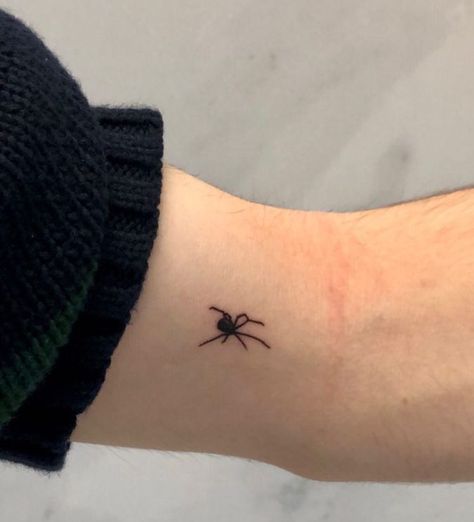 Small Spiders Tattoo, Flash Spider Tattoo, Small Spider Tattoo Men, Cartoon Spider Tattoo, Small Spider Drawing, Matching Spider Tattoos, Fine Line Spider Tattoo, Mini Spider Tattoo, Spider Stick And Poke