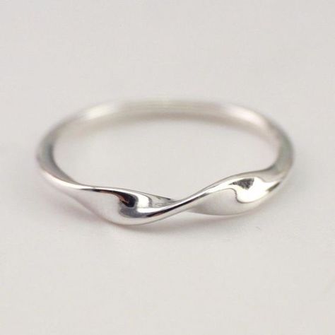 Infinity Wedding Band, Mobius Ring, Kenya Moore, Twisted Band Ring, Simple Silver Jewelry, Infinity Wedding, Knuckle Ring, Jewelry Bracelets Silver, Silver Jewelry Design