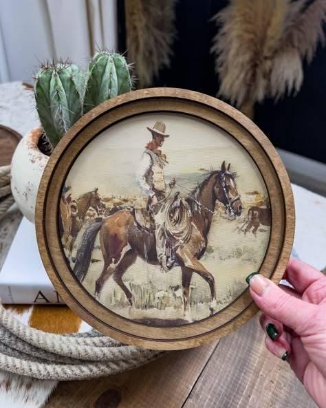 these unique vintage inspired canvas prints are exactly what you've been looking for to add to your gallery wall, office space, or to give as a Christmas gift! 🤎🥰 tap to shop! #westernfashion #westernboutique #westernhome #homedecor #christmas #christmasshopping Vintage Farmhouse Wall Decor, Vintage Wall Frames, Western Antique Decor, Western Aesthetic Bedroom, Cute Western Room Ideas, Vintage Western Home Decor, Western House Decor, Cowboy Living Room, Vintage Cowboy Nursery