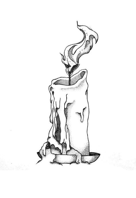 Creepy Candle Drawing, Melting Candle Tattoo Design, Candle Tattoo Stencil, Candle Flame Drawing, Candle Flame Tattoo, Candle Stencil, Melting Candle Tattoo, Melting Candle Drawing, Candle Drawing Art