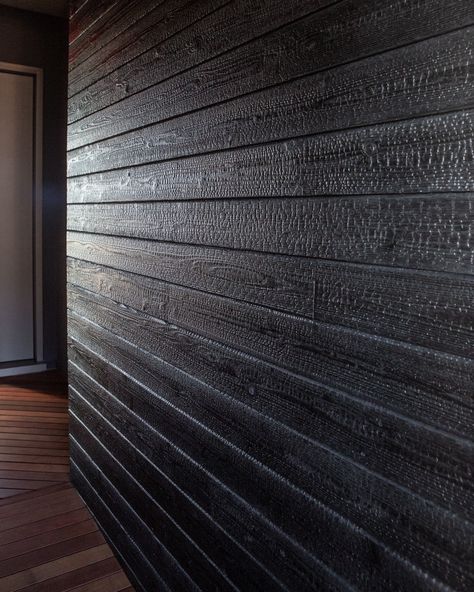 A fantastic install of interior Suyaki over at Knot Springs in Portland. Visit for a spa day and you can see it in person! Charred Wood Siding, Timber Wall Panels, Wooden Facade, Timber Walls, Charred Wood, Wood Cladding, Shou Sugi Ban, Textile Texture, Cute Coffee Mugs