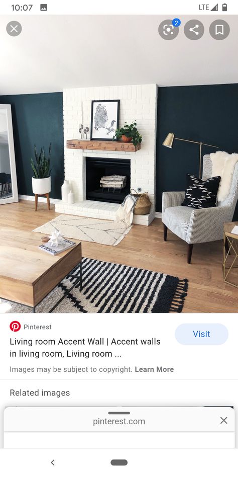 Blue Accent Wall Living Room, Living Room Design Blue, Blue Accent Wall, Living Room Accent Wall, Fireplace Accent Walls, Blue Accent Walls, Room Accent Wall, Accent Walls In Living Room, Living Room Decor Fireplace