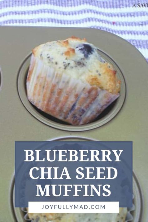 Make these light and fresh blueberry chia seed muffins for breakfast this weekend! The chia seeds add a fun texture and the blueberries are the perfect amount of sweetness for this breakfast treat. Baking With Chia Seeds, Recipes Using Chia Seeds, Chia Seed Muffin Recipes, Vegan Muffins Healthy, Muffins With Chia Seeds, Bariatric Sweets, Lemon Chia Seed Muffins, Chia Seed Muffins, Chia Muffins