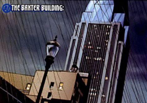 The Fantastic Fours HQ The Baxter Building Baxter Building, Fam Aesthetic, Marvel Animated, Fantastic 4, List Of Characters, Character Aesthetics, Your Character, Fantastic Four, That Way